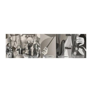 Fototapeten Muster Selbstklebend Deluxe Sticker - Im Raum der Klänge - Abstraktion, Band, Jazz - 100x30 cm