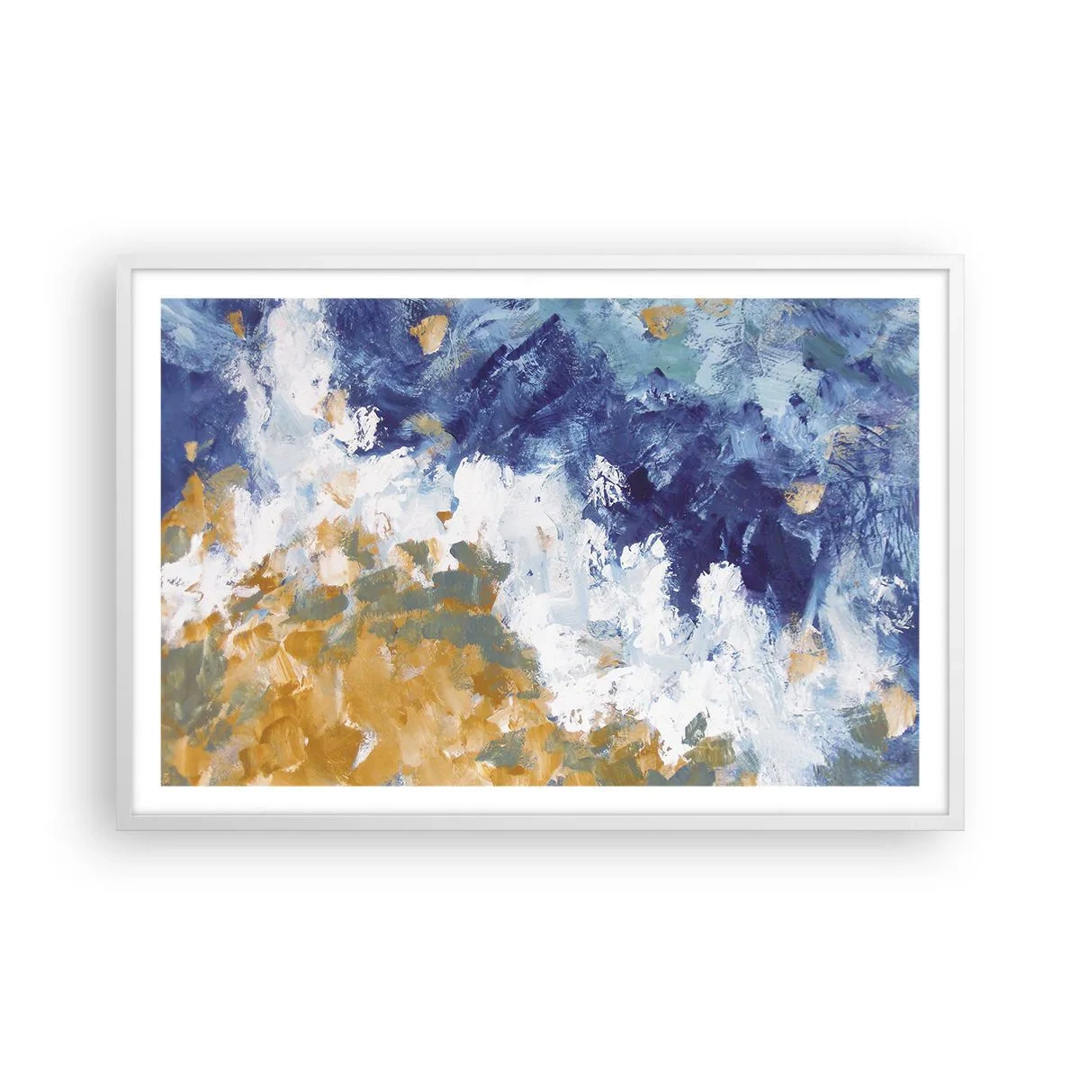 Poster in einem weißen Rahmen - Tanz der Naturelemente - 91x61 cm