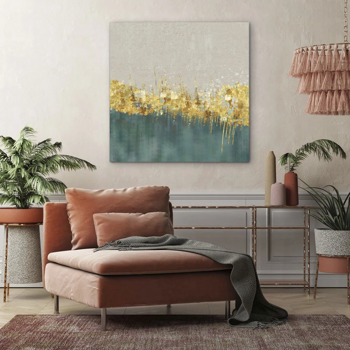 Bild auf Leinwand - Leinwandbild - Goldener Rand - 40x40 cm