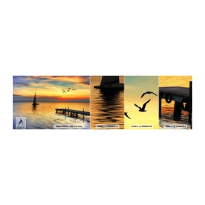 Fototapeten Muster Selbstklebend Deluxe Sticker - Abendrückkehr - Landschaft, Segelboot, Sonnenuntergang - 100x30 cm
