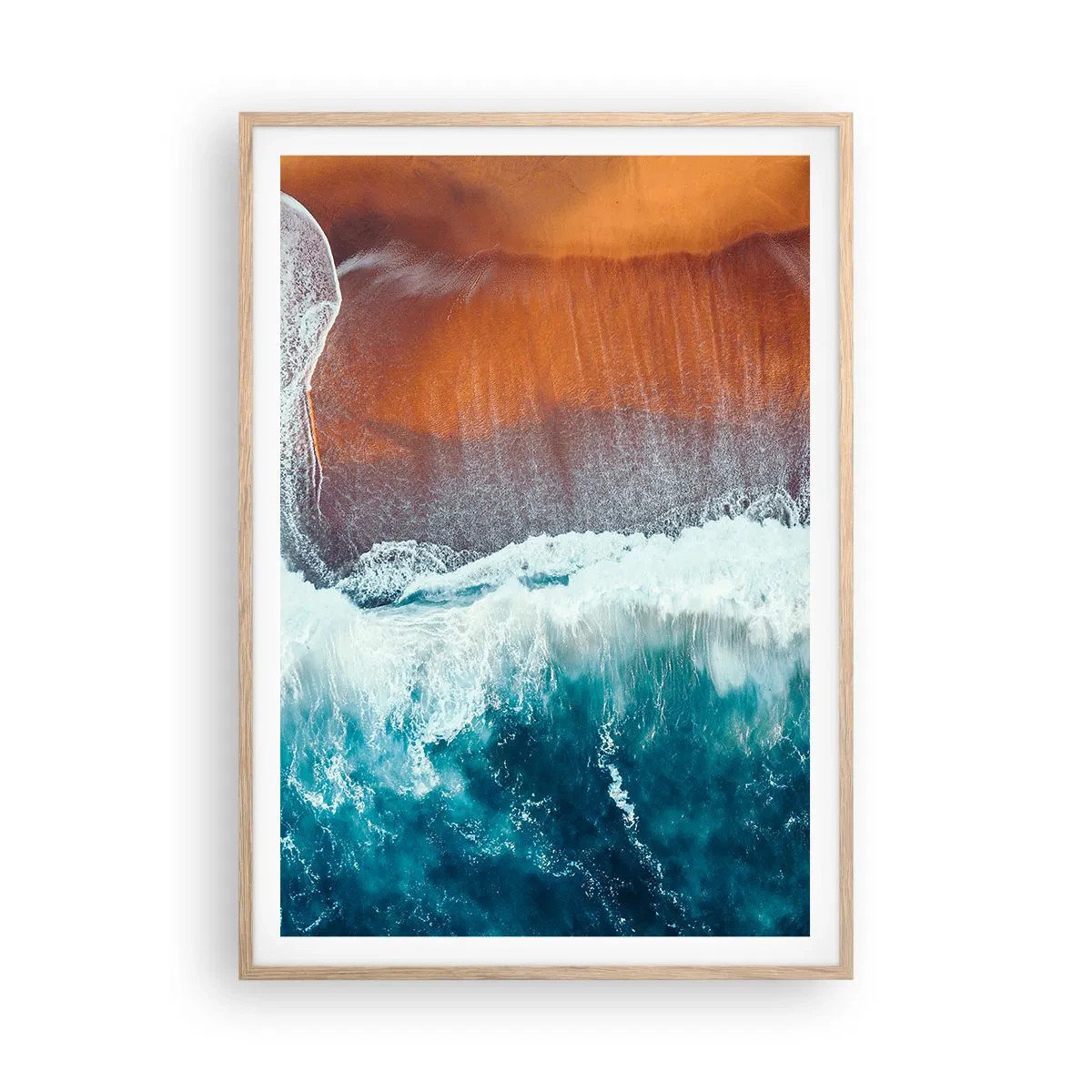 Poster in einem Rahmen aus heller Eiche - Berührung des Ozeans - 70x100 cm