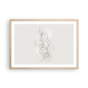 Poster in einem Rahmen aus heller Eiche - Verstrickt in eine Umarmung - 70x50 cm
