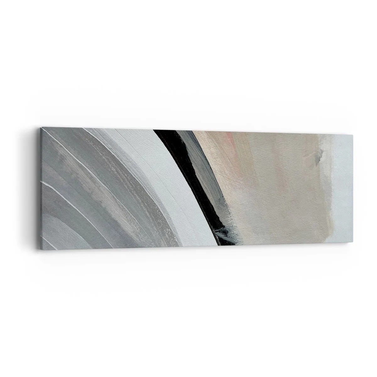 Bild auf Leinwand - Leinwandbild - Komposition: Bogen aus Schwarz und Grau - 90x30 cm