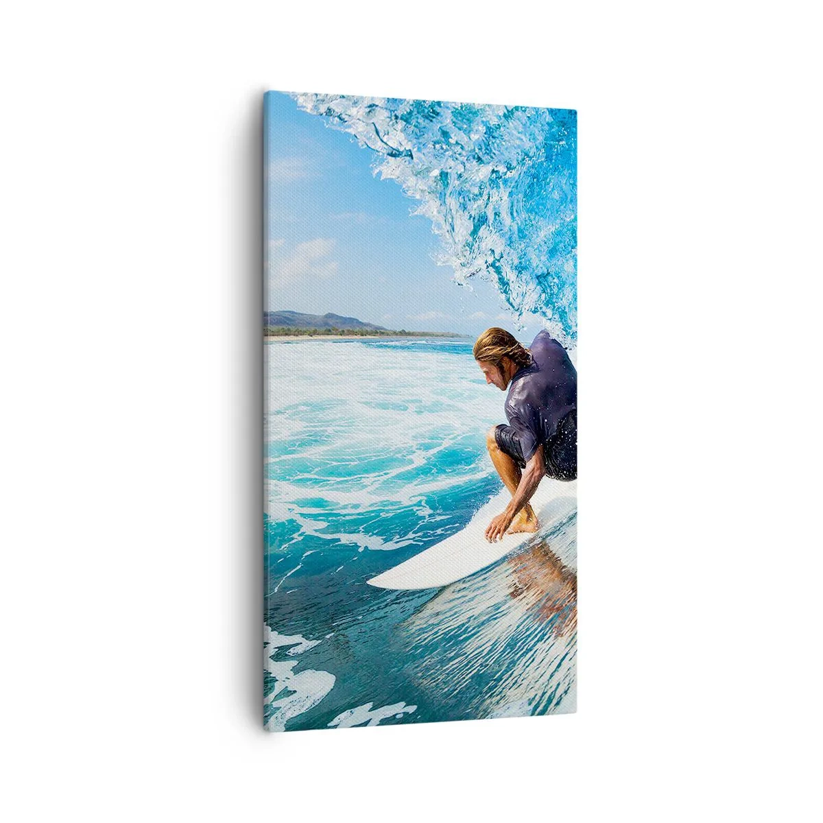 Bild auf Leinwand - Leinwandbild - Tanzen mit den Wellen - 55x100 cm