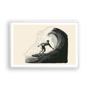 Poster in einem weißen Rahmen - König der Welle - 91x61 cm