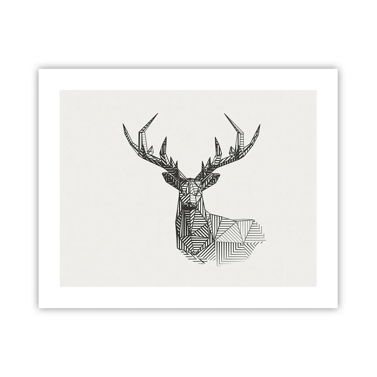 Poster - Ein Hirsch im kubistischen Stil - 50x40 cm