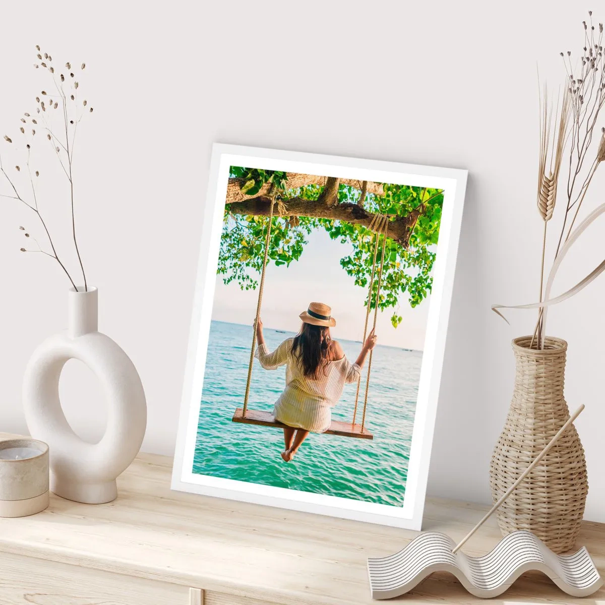 Poster in einem weißen Rahmen - Das Leben ist wunderschön - 70x100 cm