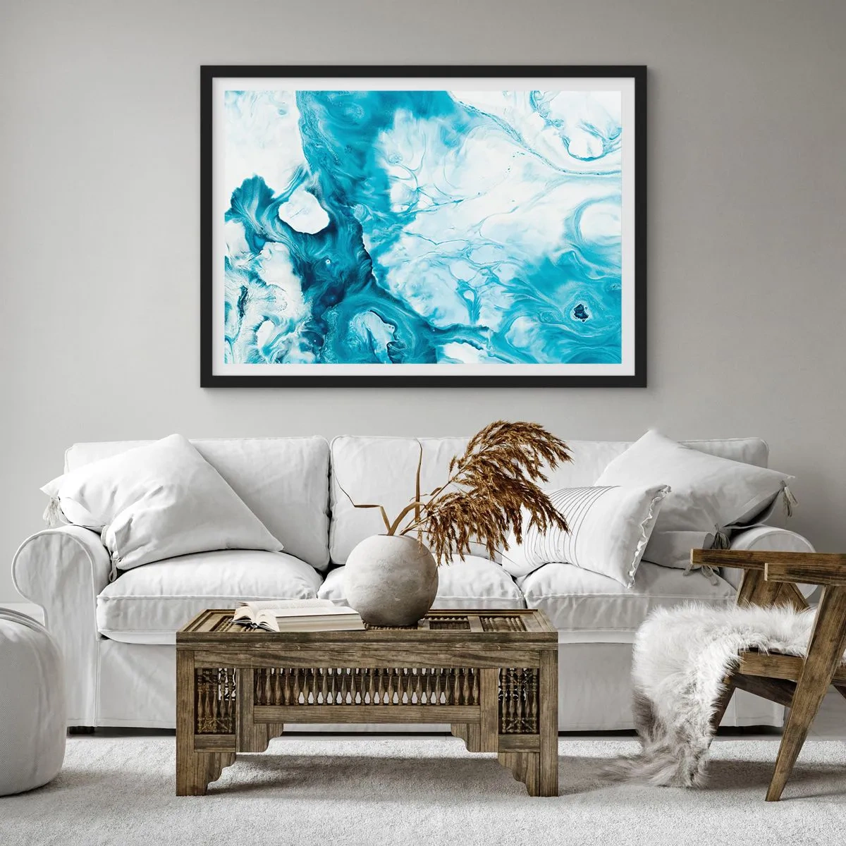 Poster in einem schwarzem Rahmen - Blaues Konzert - 40x30 cm