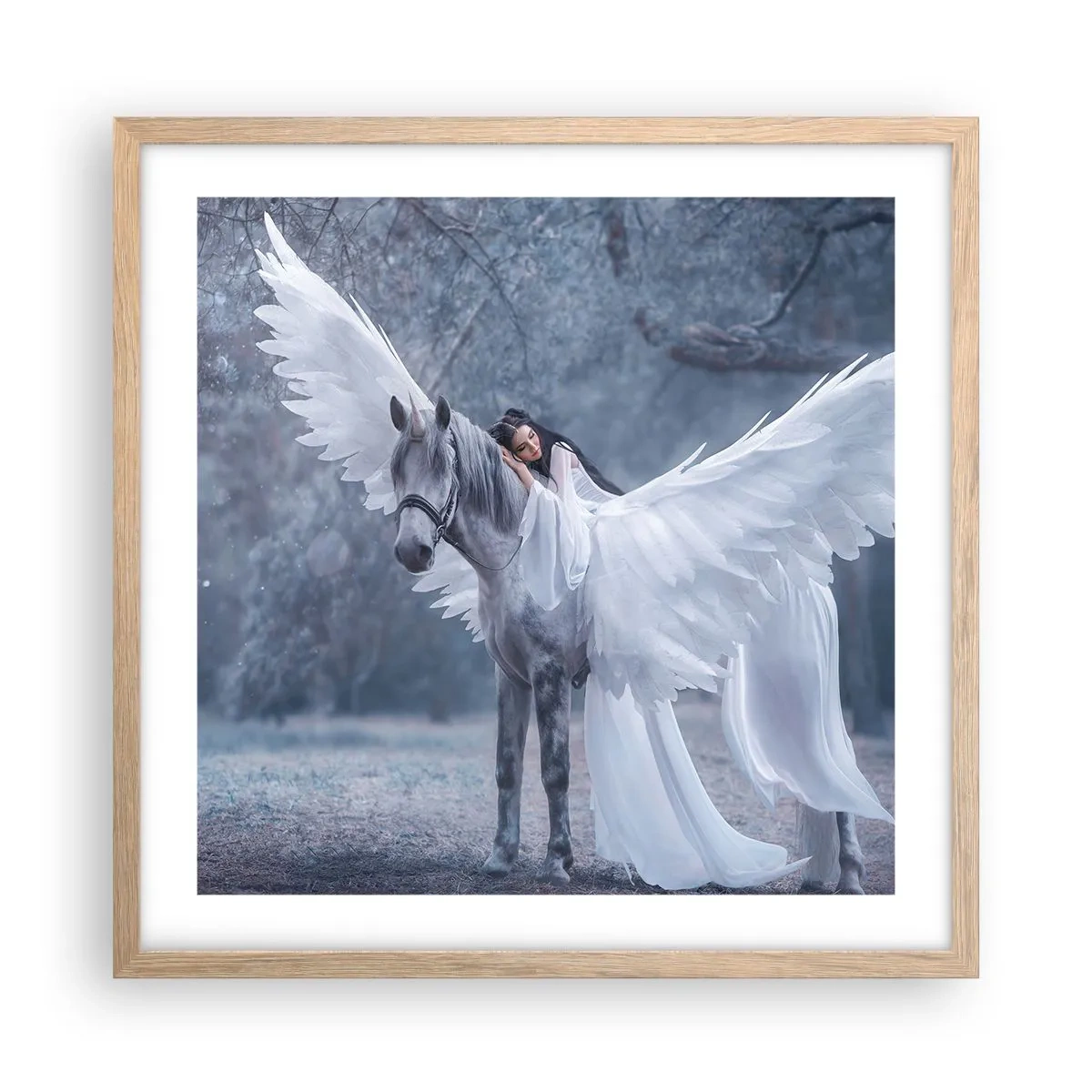 Poster in einem Rahmen aus heller Eiche - Ein inspirierter Moment - 50x50 cm