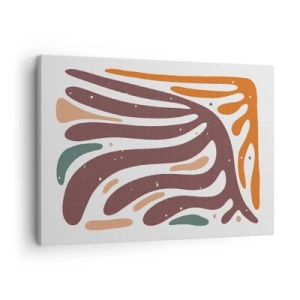 Bild auf Leinwand - Leinwandbild - Organisches Muster mit strahlenden Linien in warmen Farbtönen - 70x50cm - Strahlende organische Komposition - Moderne Wanddekoration für Wohnzimmer und Schlafzimmer ARTTOR