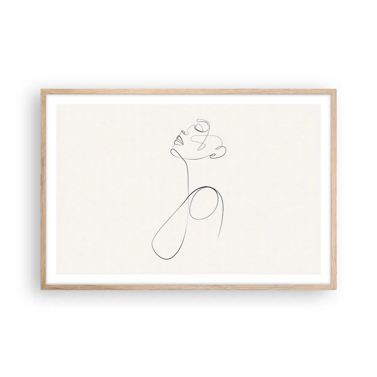 Poster in einem Rahmen aus heller Eiche - Versunken in Träumen - 91x61 cm