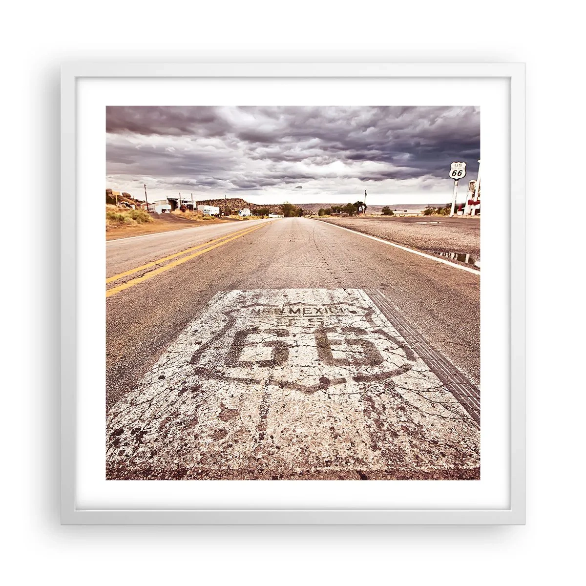 Poster in einem weißen Rahmen - Mother Road - eine amerikanische Legende - 50x50 cm