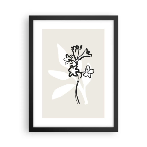 Poster in einem schwarzem Rahmen - Skizze für das Herbarium - 30x40 cm