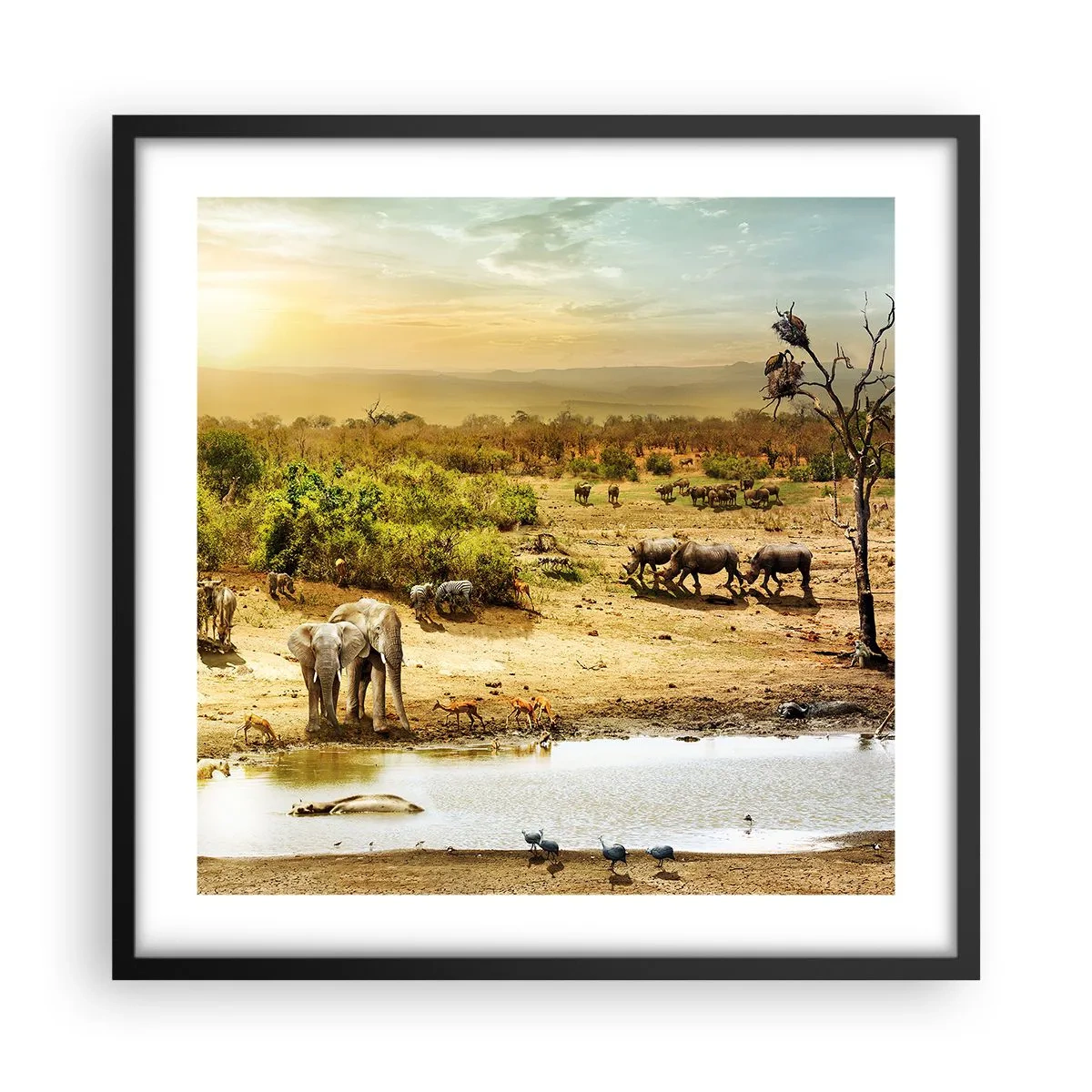 Poster in einem schwarzem Rahmen - Ein Fluss floss aus Eden ... - 50x50 cm