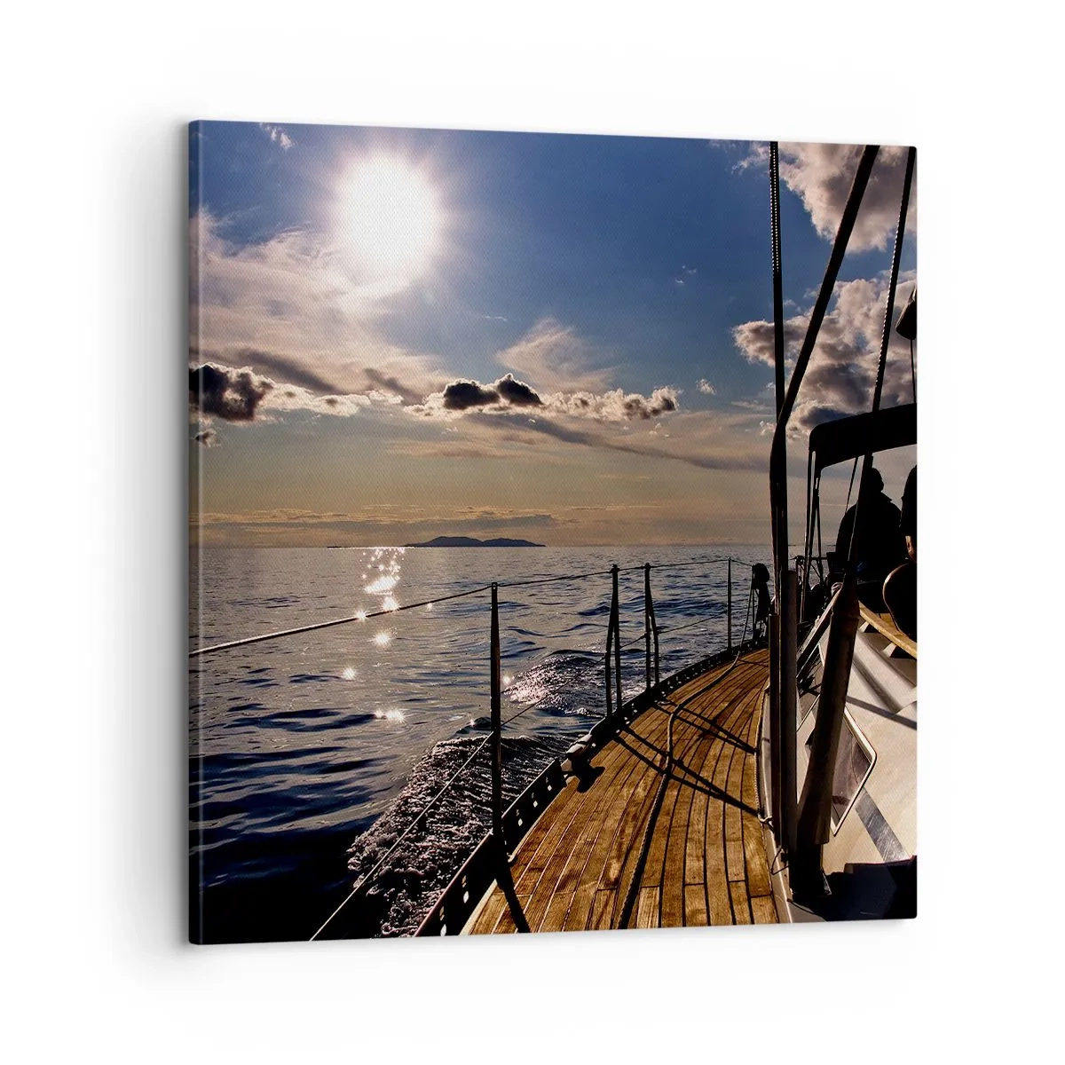 Bild auf Leinwand - Leinwandbild - Der Sonne entgegen segeln - 60x60 cm