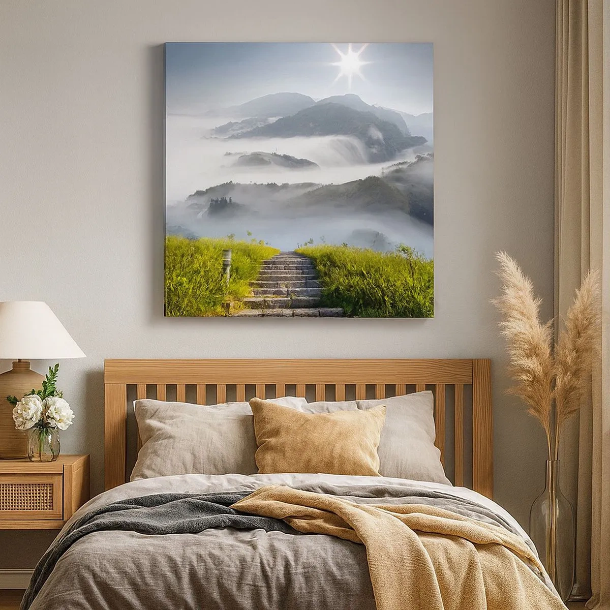 Bild auf Leinwand - Leinwandbild - Immer noch den Wolken entgegen - 30x30 cm