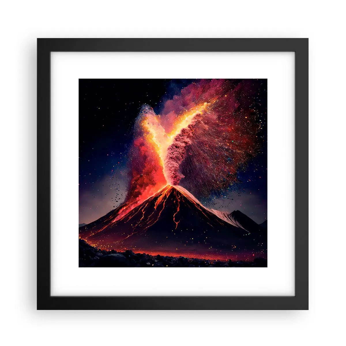 Poster in einem schwarzem Rahmen - Schönheit und Horror - 30x30 cm