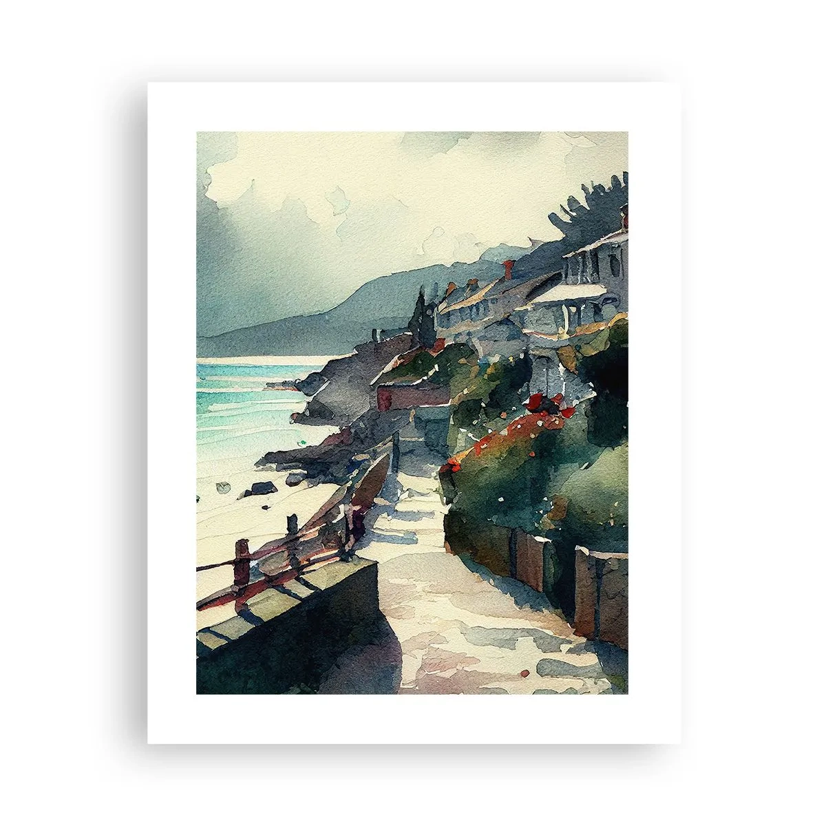 Poster - Mittelmeerstadt - 40x50 cm