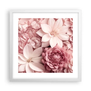 Poster in einem weißen Rahmen - In rosa Blütenblättern - 40x40 cm
