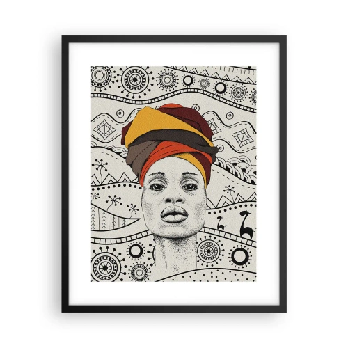Poster in einem schwarzem Rahmen - Afrikanisches Porträt - 40x50 cm