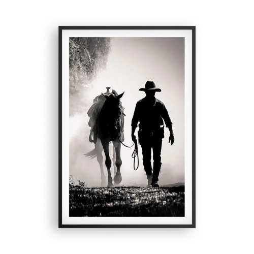 Poster in einem schwarzem Rahmen - Texas-Morgen - 61x91 cm