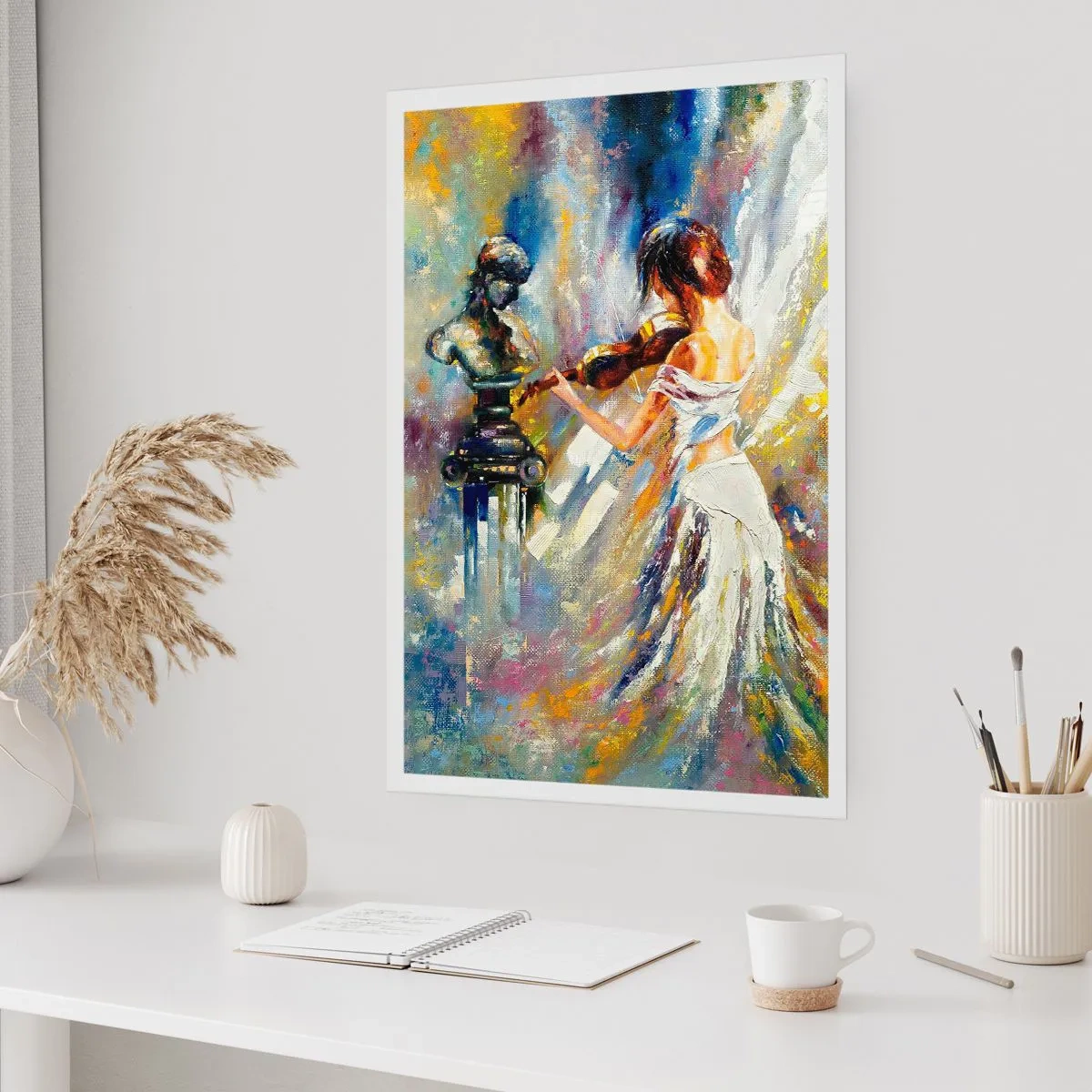 Poster - Abstrakte Szene einer Frau, die Geige spielt - 50x70cm - Mit Gefühl beleben - Moderne Wanddekoration für Wohnzimmer und Schlafzimmer ARTTOR