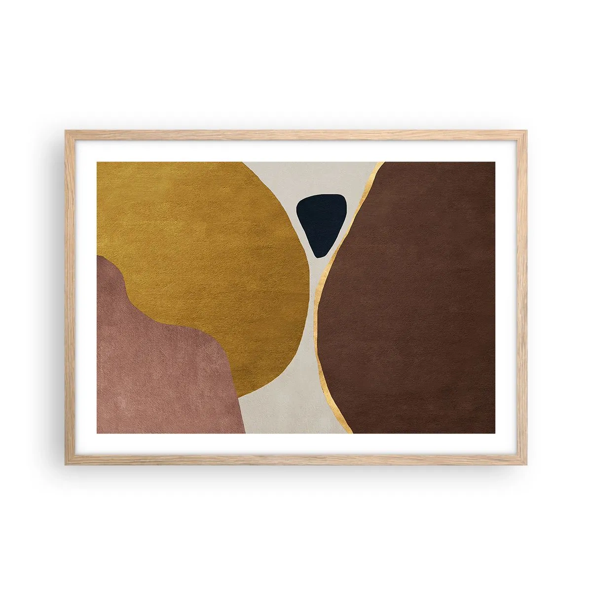 Poster in einem Rahmen aus heller Eiche - Abstraktion – ein Ort im Raum - 70x50 cm