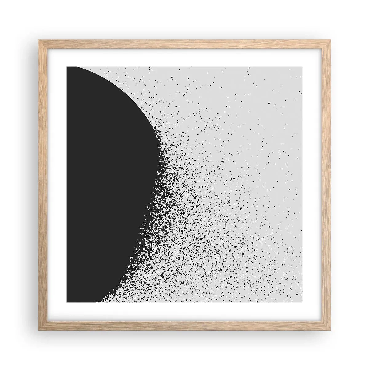 Poster in einem Rahmen aus heller Eiche - Bewegung von Molekülen - 50x50 cm