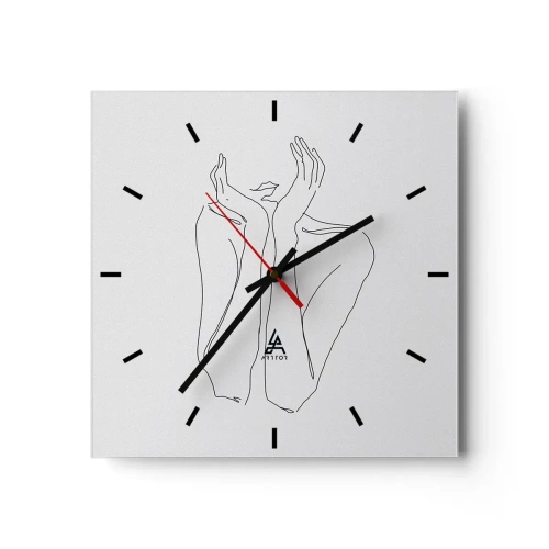 Wanduhr - Glasuhr - Wovon Mädchen träumen - 40x40 cm