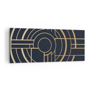 Bild auf Leinwand - Leinwandbild - Geometrisches Muster mit goldenen Linien - 120x50cm - Wendungen der Dinge - Moderne Wanddekoration für Wohnzimmer und Schlafzimmer ARTTOR