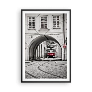 Poster in einem schwarzem Rahmen - Durch das Stadtlabyrinth - 61x91 cm