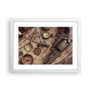 Poster in einem weißen Rahmen - Das Abenteuer ruft - 40x30 cm