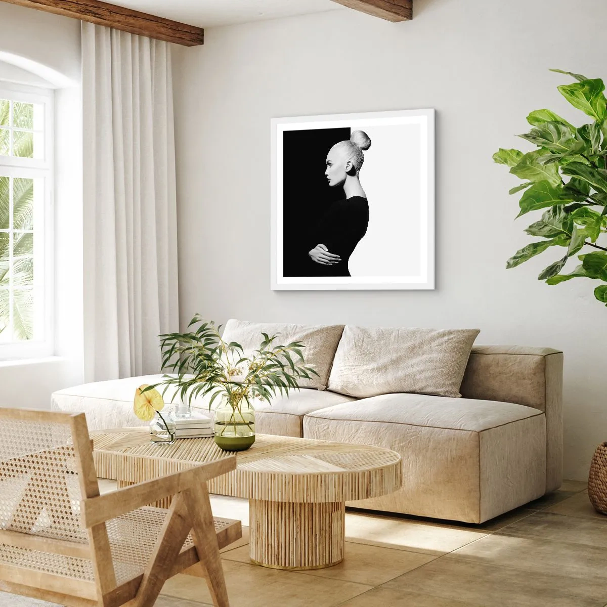 Poster in einem weißen Rahmen - Einfach eine Frau - 60x60 cm