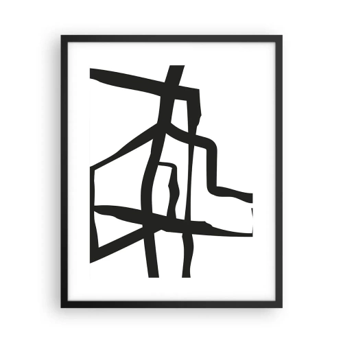 Poster in einem schwarzem Rahmen - Schwarz-Weiß-Design - 40x50 cm