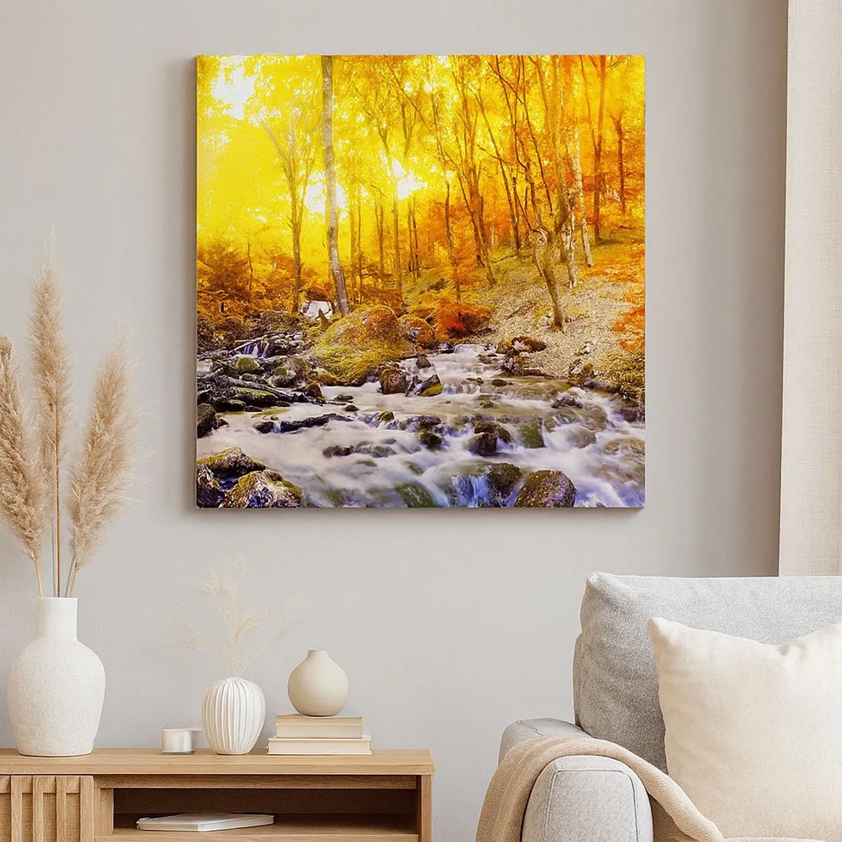 Bild auf Leinwand - Leinwandbild - In Gold und Platin gefasste Steine - 30x30 cm