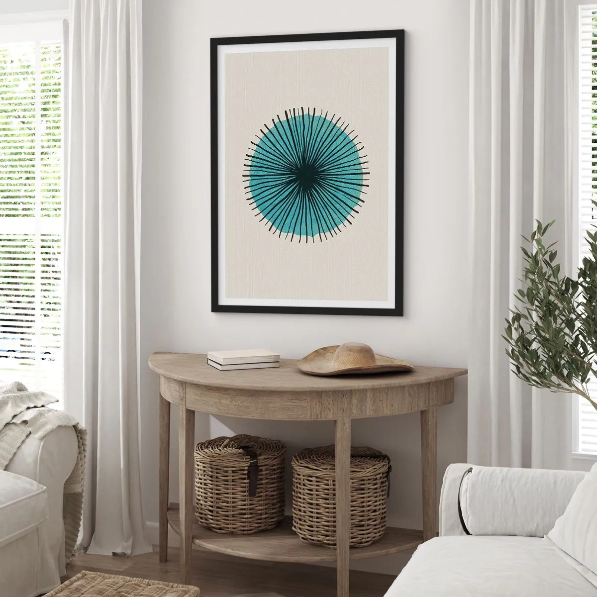 Poster in einem schwarzem Rahmen - Strahlend im Blau - 30x40 cm