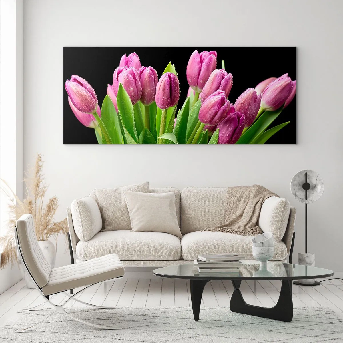 Glasbild - Bild auf glas - Lila Frühlingsfreude - 100x40 cm