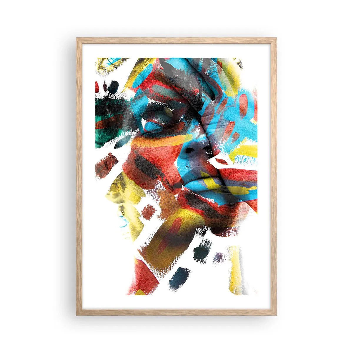 Poster in einem Rahmen aus heller Eiche - Eine bunte Persönlichkeit - 50x70 cm