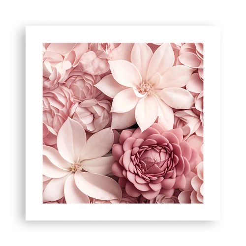 Poster - In rosa Blütenblättern - 40x40 cm