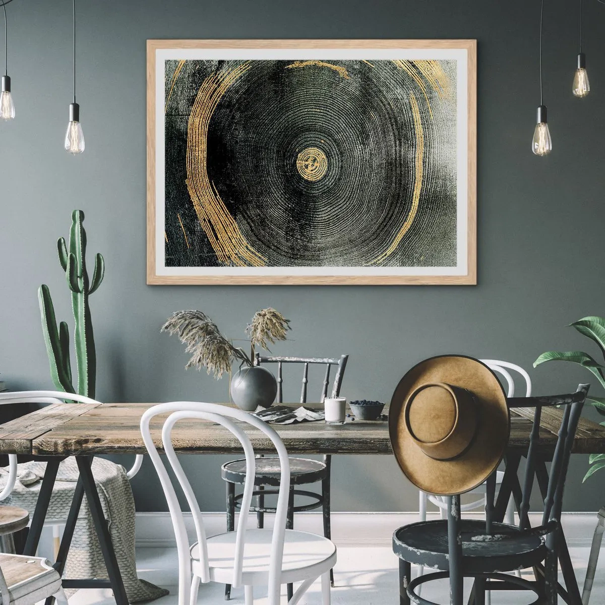 Poster in einem Rahmen aus heller Eiche - Veränderung und Beständigkeit - 70x50 cm