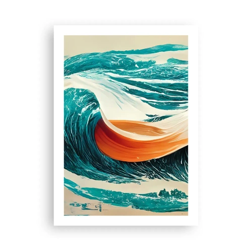 Poster - Eine dynamische Welle in abstrakten Farben - 50x70cm - Traum eines Surfers - Moderne Wanddekoration für Wohnzimmer und Schlafzimmer ARTTOR