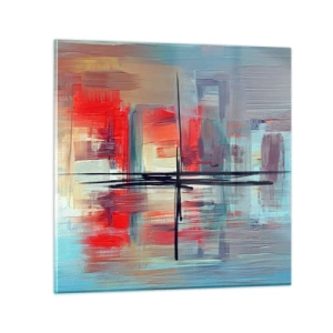 Glasbild - Bild auf glas - Landschaft in einer unbekannten Dimension - 70x70 cm