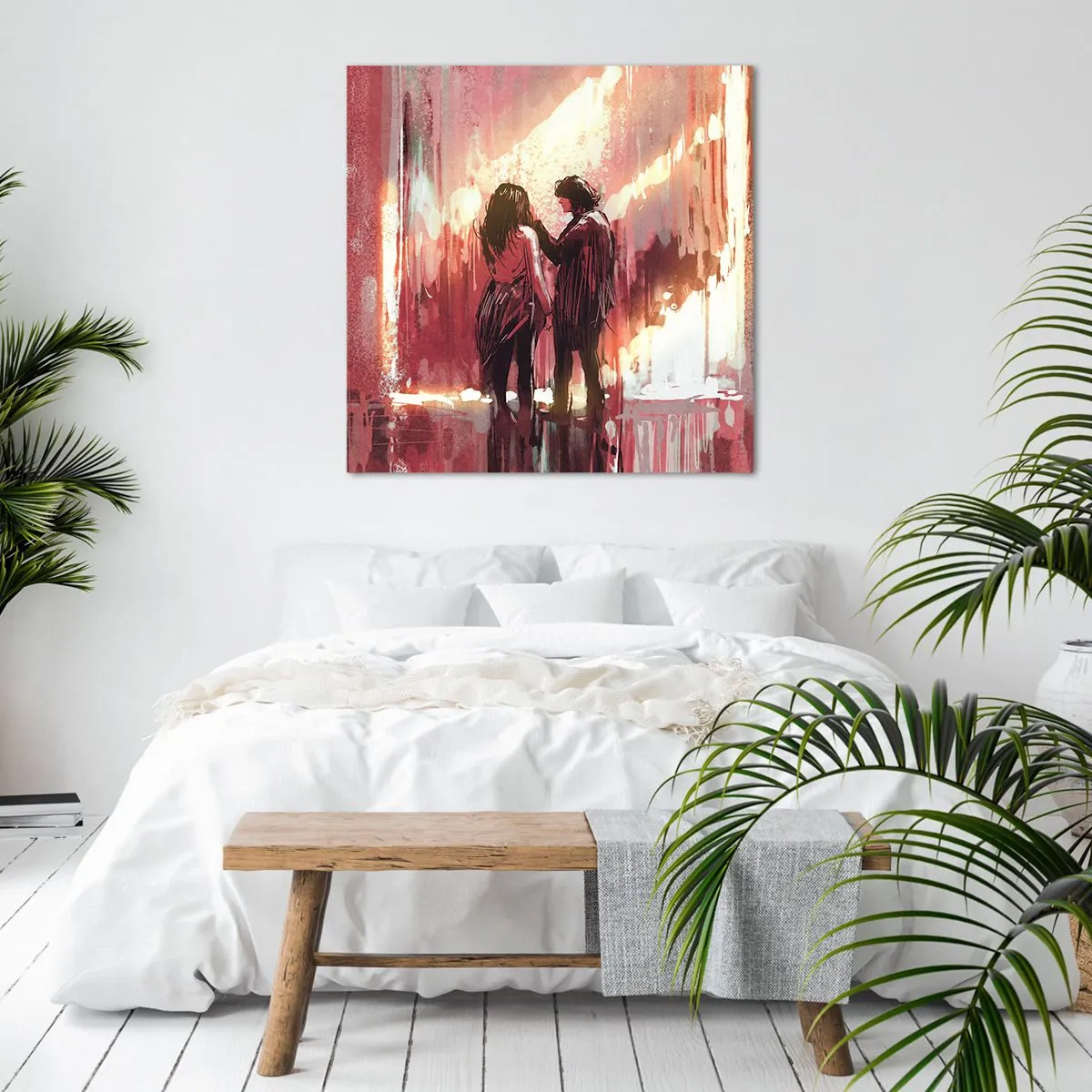 Bild auf Leinwand - Leinwandbild - Das ewige Schauspiel der Liebe - 70x70 cm