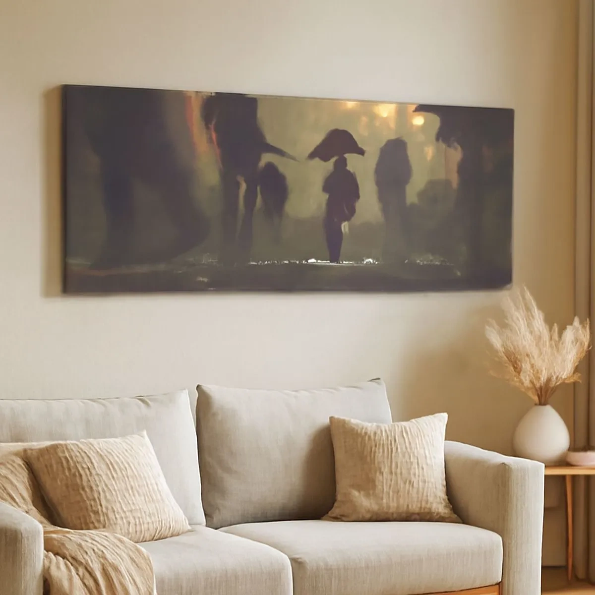 Bild auf Leinwand - Leinwandbild - Aus der Perspektive eines Regentropfens - 100x40 cm
