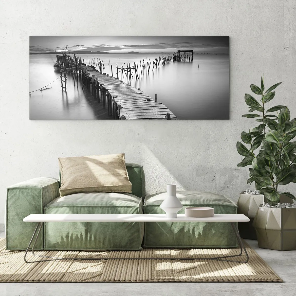 Glasbild - Bild auf glas - Der Frieden eines vergessenen Ufers - 100x40 cm