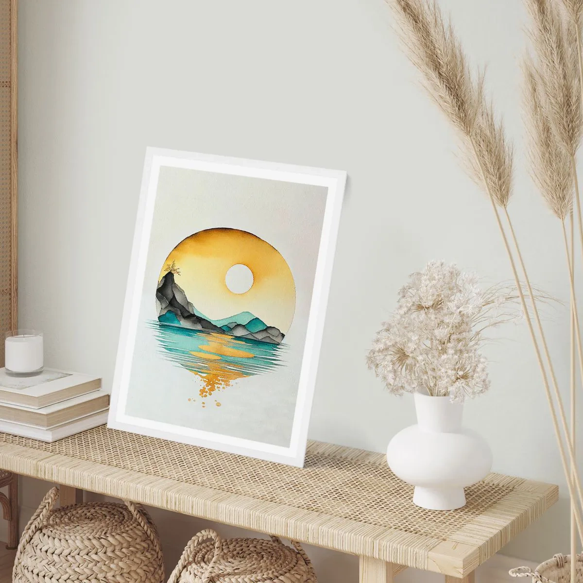 Poster in einem weißen Rahmen - Im Kreis der Schönheit - 40x50 cm