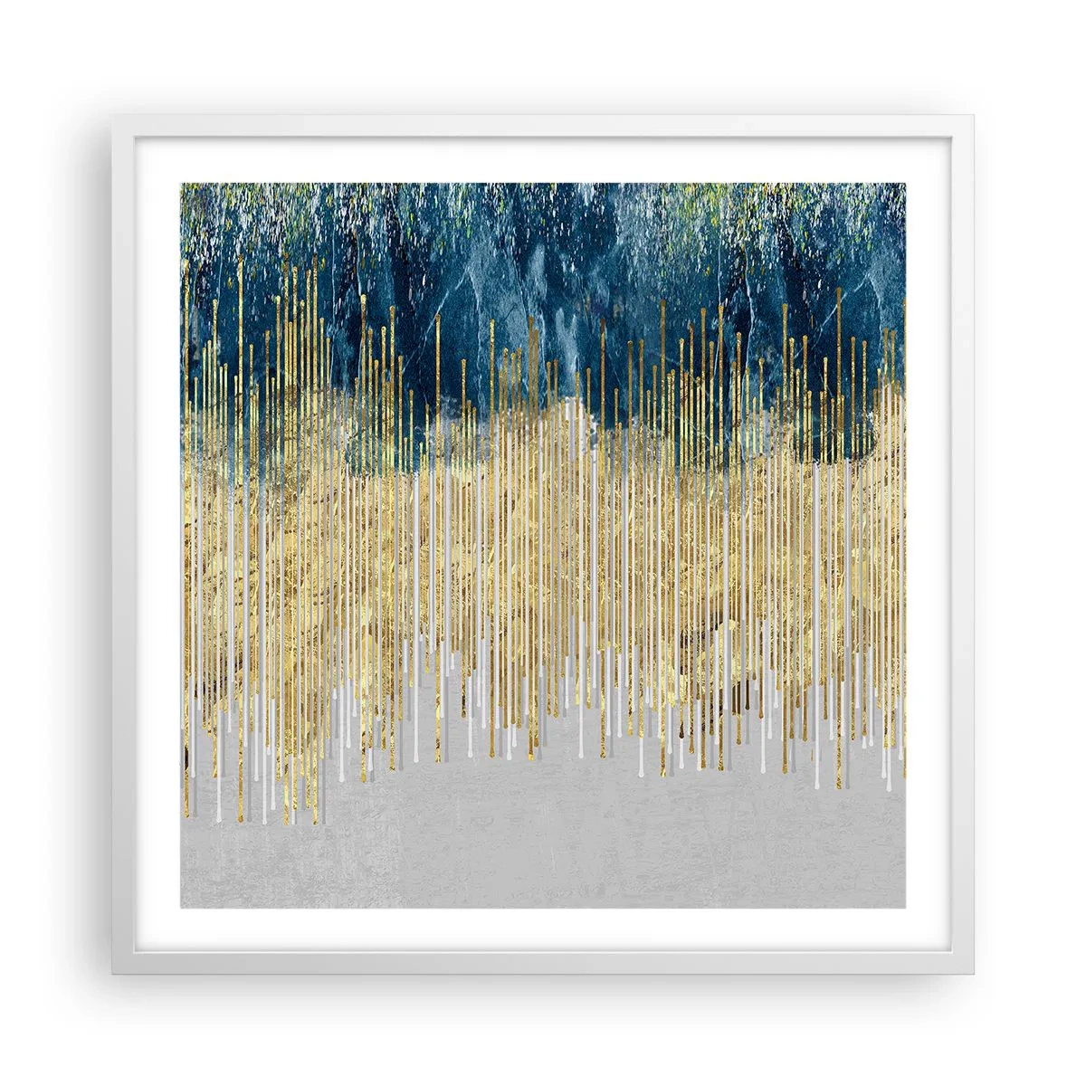 Poster in einem weißen Rahmen - Vergoldete Grenze - 60x60 cm