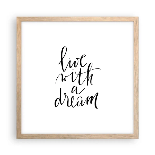 Poster in einem Rahmen aus heller Eiche - Na sicher - 40x40 cm