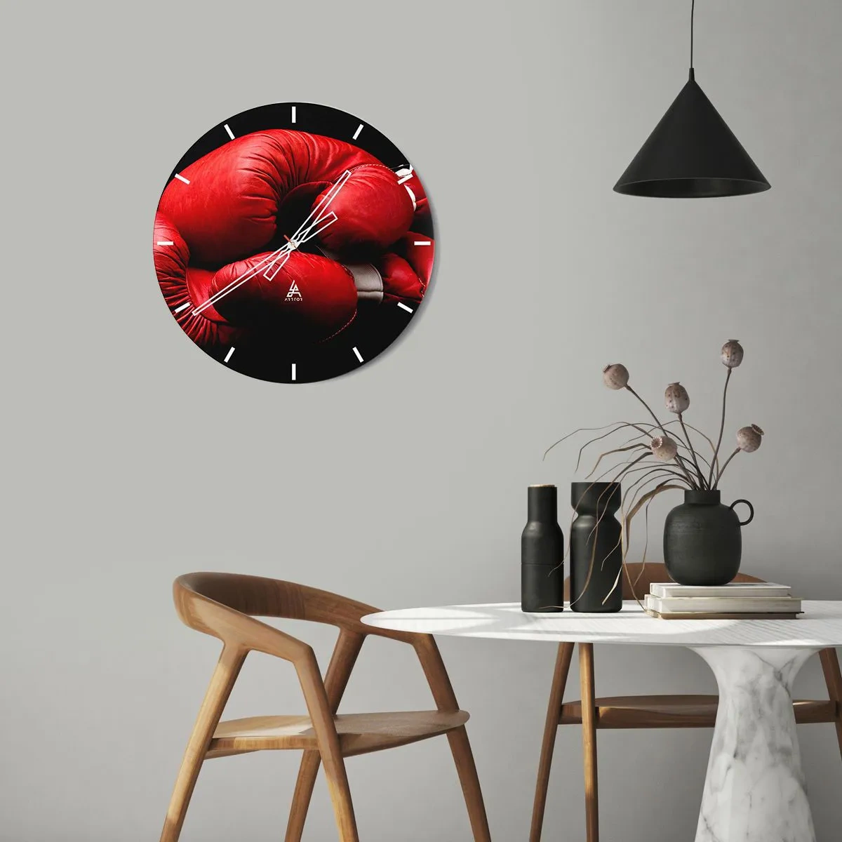 Wanduhr - Glasuhr - Die Emotionen des Kampfes liegen hinter uns - 40x40 cm