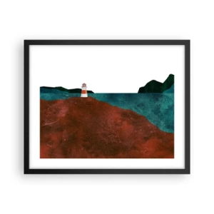 Poster in einem schwarzem Rahmen - Aufs Meer starren - 50x40 cm